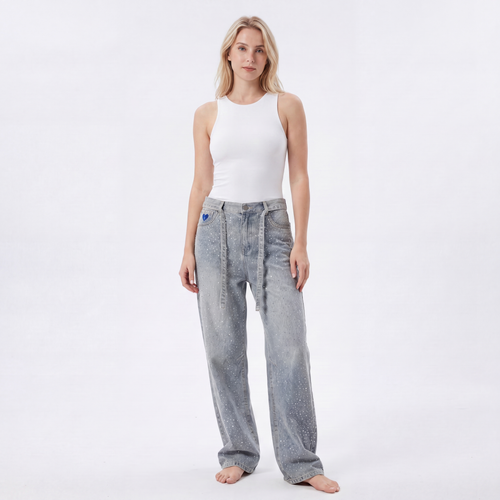 Nouvel Rhinestone Denim Jeans