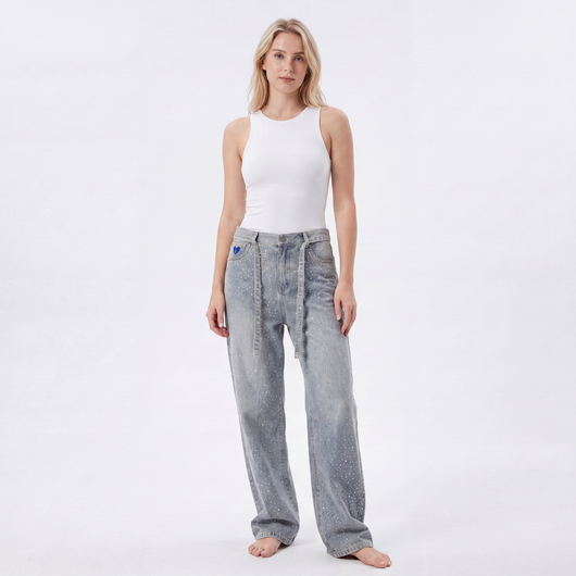 Nouvel Rhinestone Denim Jeans